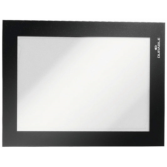 Durable Duraframe Magnetic Document Signage Frame for Metal, A6, Black, Pack of 5
