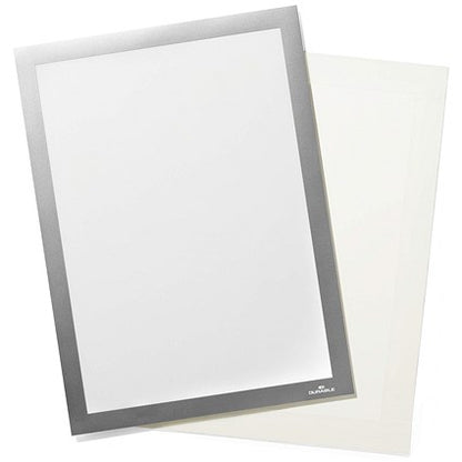 Durable Duraframe Grip Fabric Adhesive Signage Frame, A4, Silver