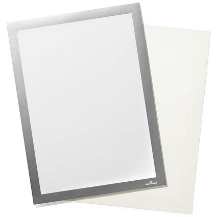 Durable Duraframe Grip Fabric Adhesive Signage Frame, A4, Silver