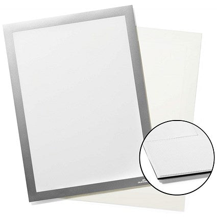 Durable Duraframe Grip Fabric Adhesive Signage Frame, A4, Silver