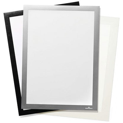 Durable Duraframe Grip Fabric Adhesive Signage Frame, A4, Silver