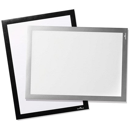 Durable Duraframe Grip Fabric Adhesive Signage Frame, A4, Silver