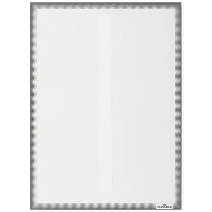 Durable Static Cling UV Info Pocket Signage for Glass, A4, Grey, Pack of 5