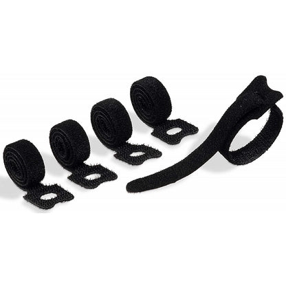 Durable Cavoline Cable Management Grip Tie, Black, Pack of 5