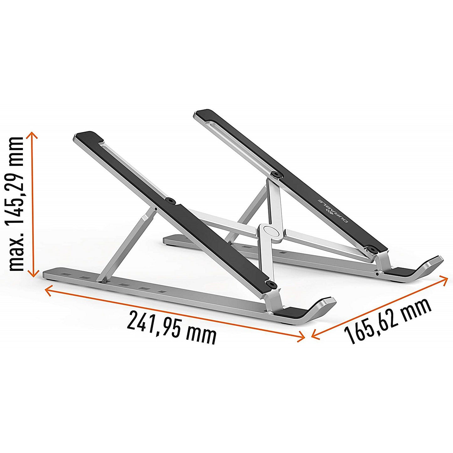 Durable Premium Aluminium Foldable Laptop Stand, Adjustable Tilt, Silver