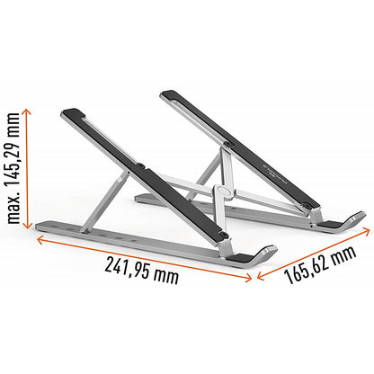 Durable Premium Aluminium Foldable Laptop Stand, Adjustable Tilt, Silver