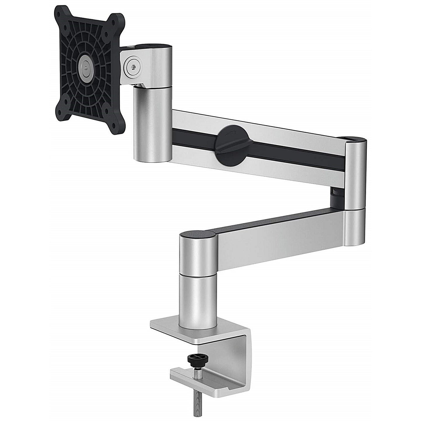 Durable Monitor Mount Deskclamped Single Monitor Arm, Adjustable Height and Tilt, Silver