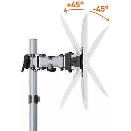 Durable Select Monitor Mount Deskclamped Dual Monitor Arms, Adjustable Height and Tilt, Silver
