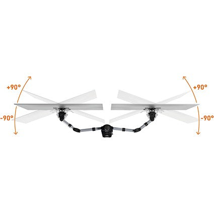 Durable Select Monitor Mount Deskclamped Dual Monitor Arms, Adjustable Height and Tilt, Silver
