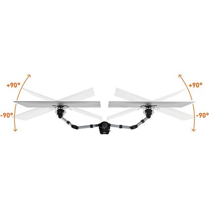 Durable Select Monitor Mount Deskclamped Dual Monitor Arms, Adjustable Height and Tilt, Silver
