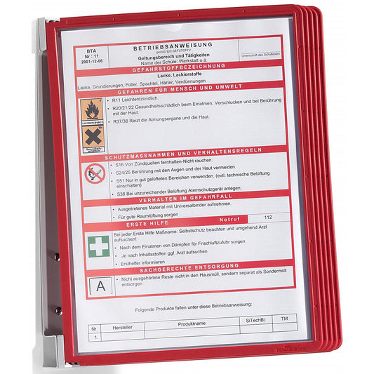 Durable Vario Wall Display Panel System, 5 Red Panels Included Easy2Order : 555103