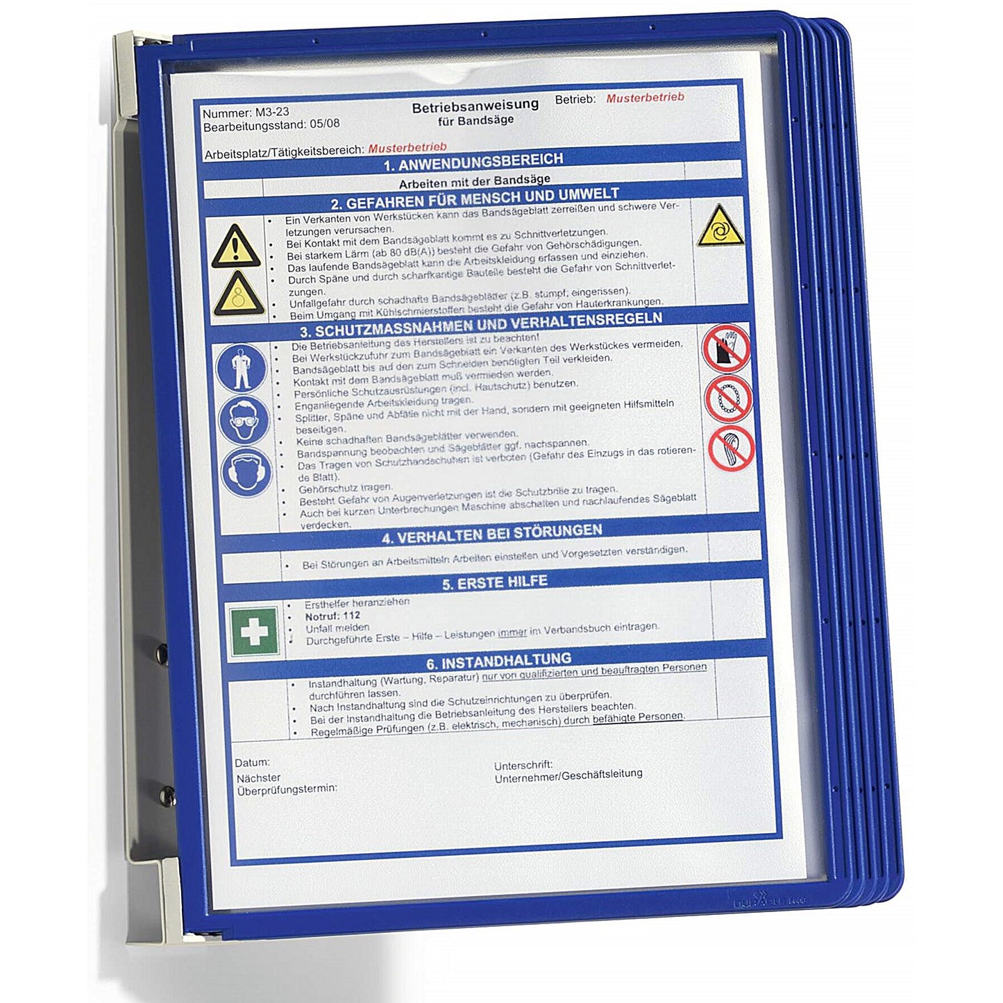 Durable Vario Wall Display Panel System, 5 Dark Blue Panels Included