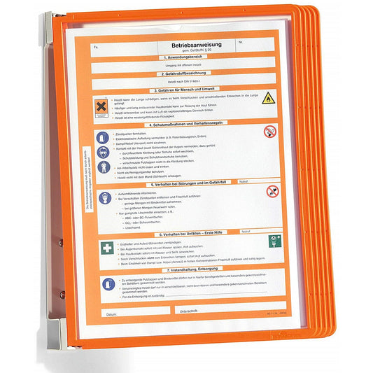 Durable Vario Wall Display Panel System, 5 Orange Panels Included Easy2Order : 555109