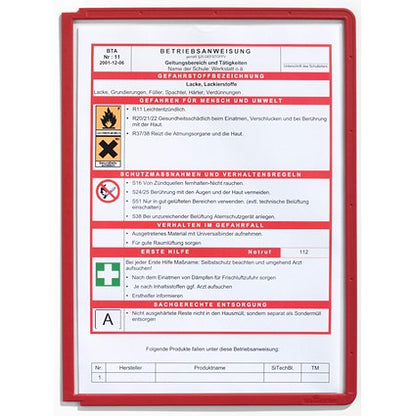 Durable Sherpa A4 Display Panel, Red, Pack of 5