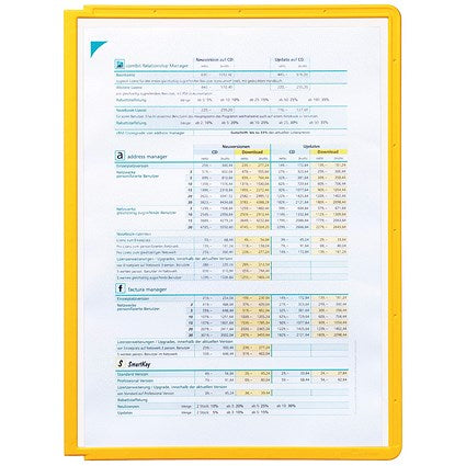 Durable Sherpa A4 Display Panel, Yellow, Pack of 5