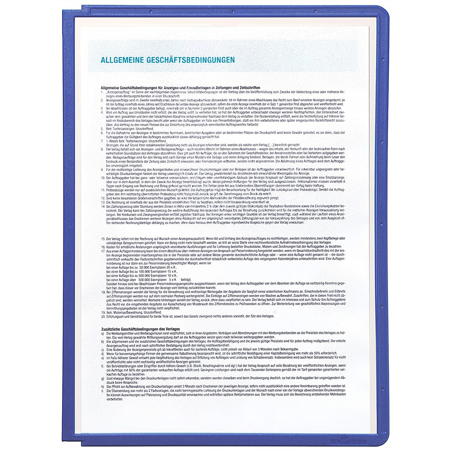 Durable Sherpa A4 Replacement Display Panels, Violet Blue, Pack of 5