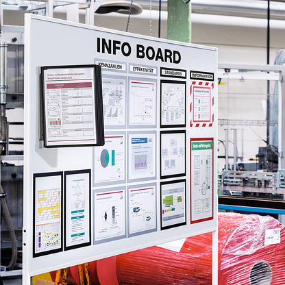 Durable Vario Magnet Wall Display Panel System, 5 Black Panels Included