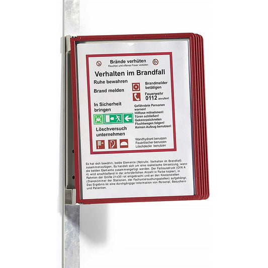 Durable Vario Magnet Wall Display Panel System, 5 Red Panels Included Easy2Order : 591403