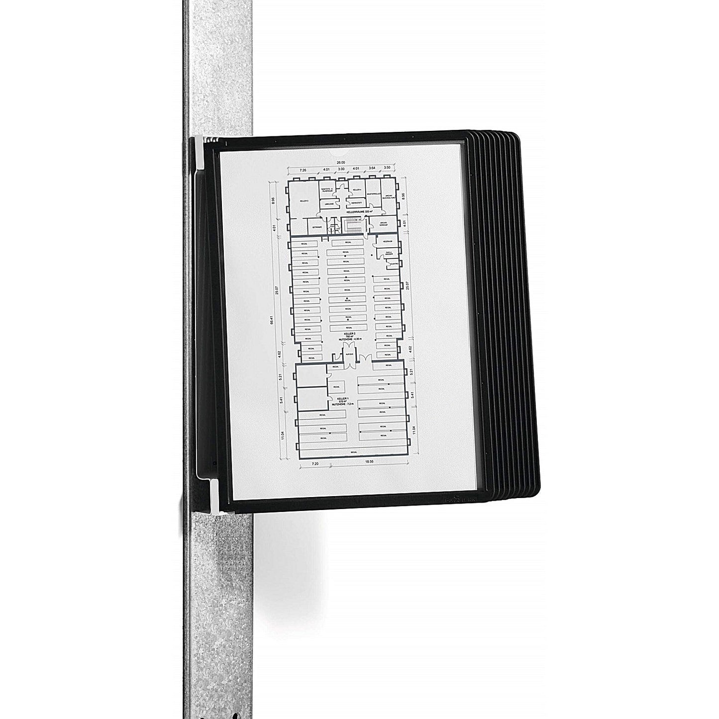 Durable Vario A4 Wall 10 Panel Magnetic Display Panel Document Holder, Black Easy2Order : 591801