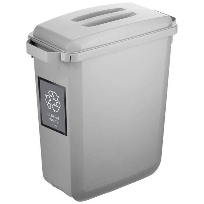 Durable Durabin Simpler Recycling Bin Bundle - Includes 4x Grey Bins, 4x Coloured Lids, 4x A5 Duraframe, 4x Trolleys & 1x Roll of Free Liners