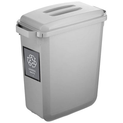 Durable Durabin Simpler Recycling Bin Bundle - Includes 4x Grey Bins, 4x Coloured Lids, 4x A5 Duraframe, 4x Trolleys & 1x Roll of Free Liners