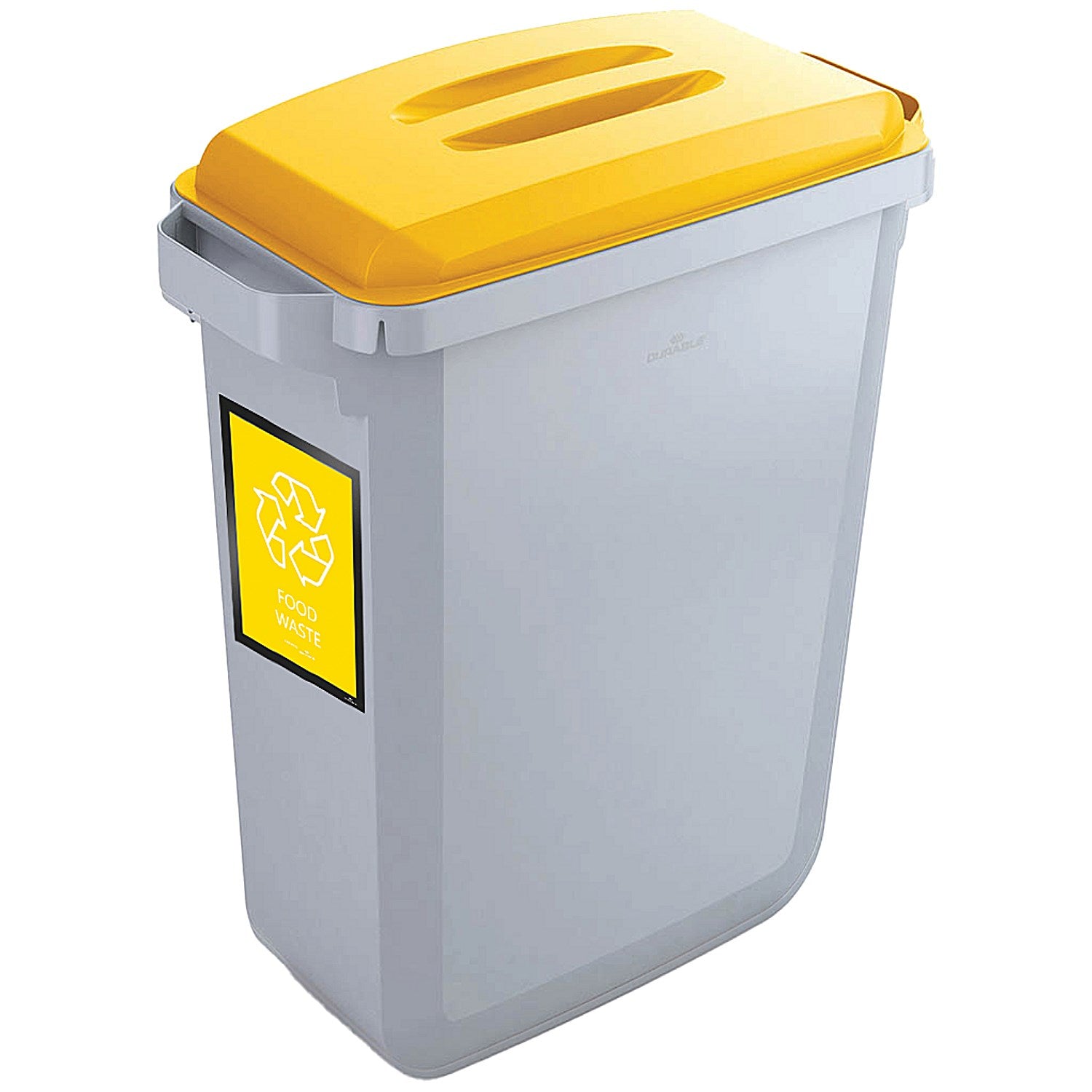 Durable Durabin Simpler Recycling Bin Bundle - Includes 4x Grey Bins, 4x Coloured Lids, 4x A5 Duraframe, 4x Trolleys & 1x Roll of Free Liners
