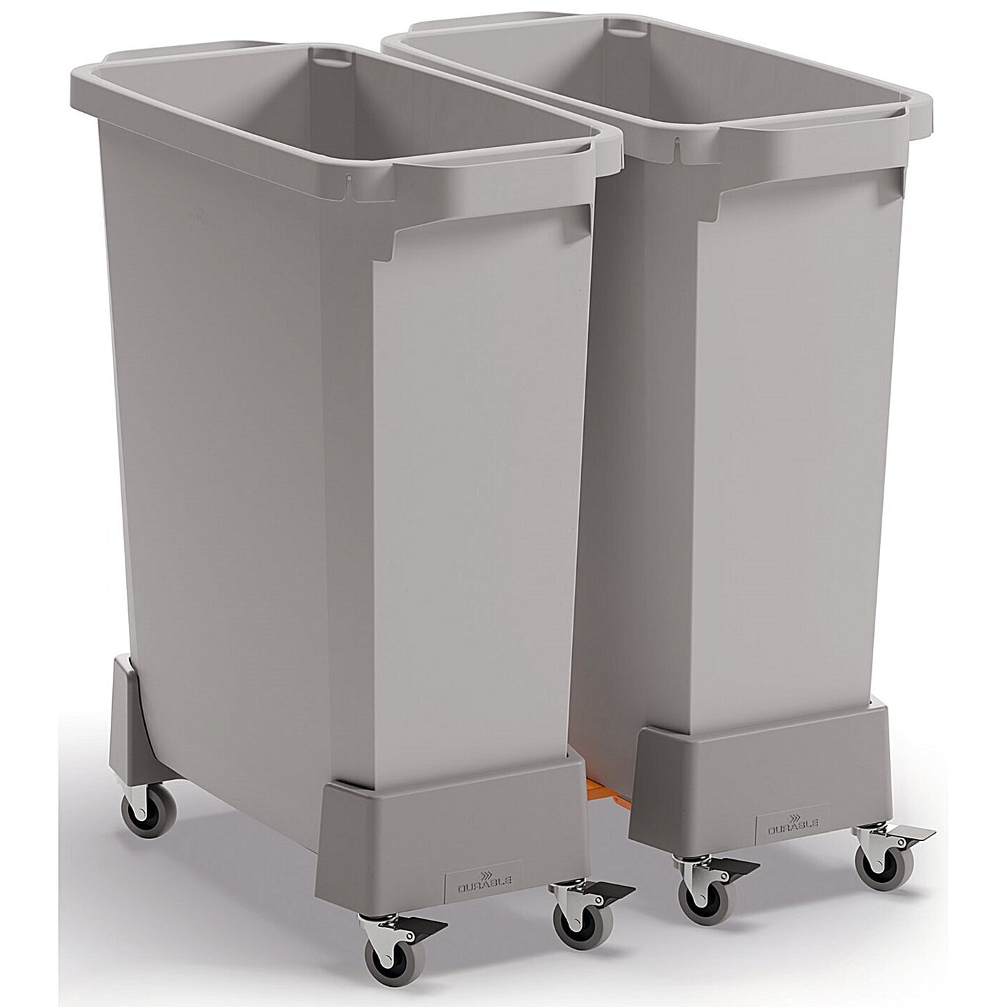 Durable Durabin Simpler Recycling Bin Bundle - Includes 4x Grey Bins, 4x Coloured Hinged Lids, 4x A5 Duraframe, 4x Trolleys & 1x Roll of Free Liners