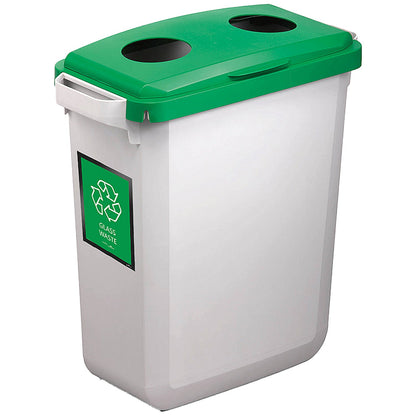 Durable Durabin Simpler Recycling Bin Bundle - Includes 4x Grey Bins, 4x Coloured Hinged Lids, 4x A5 Duraframe, 4x Trolleys & 1x Roll of Free Liners