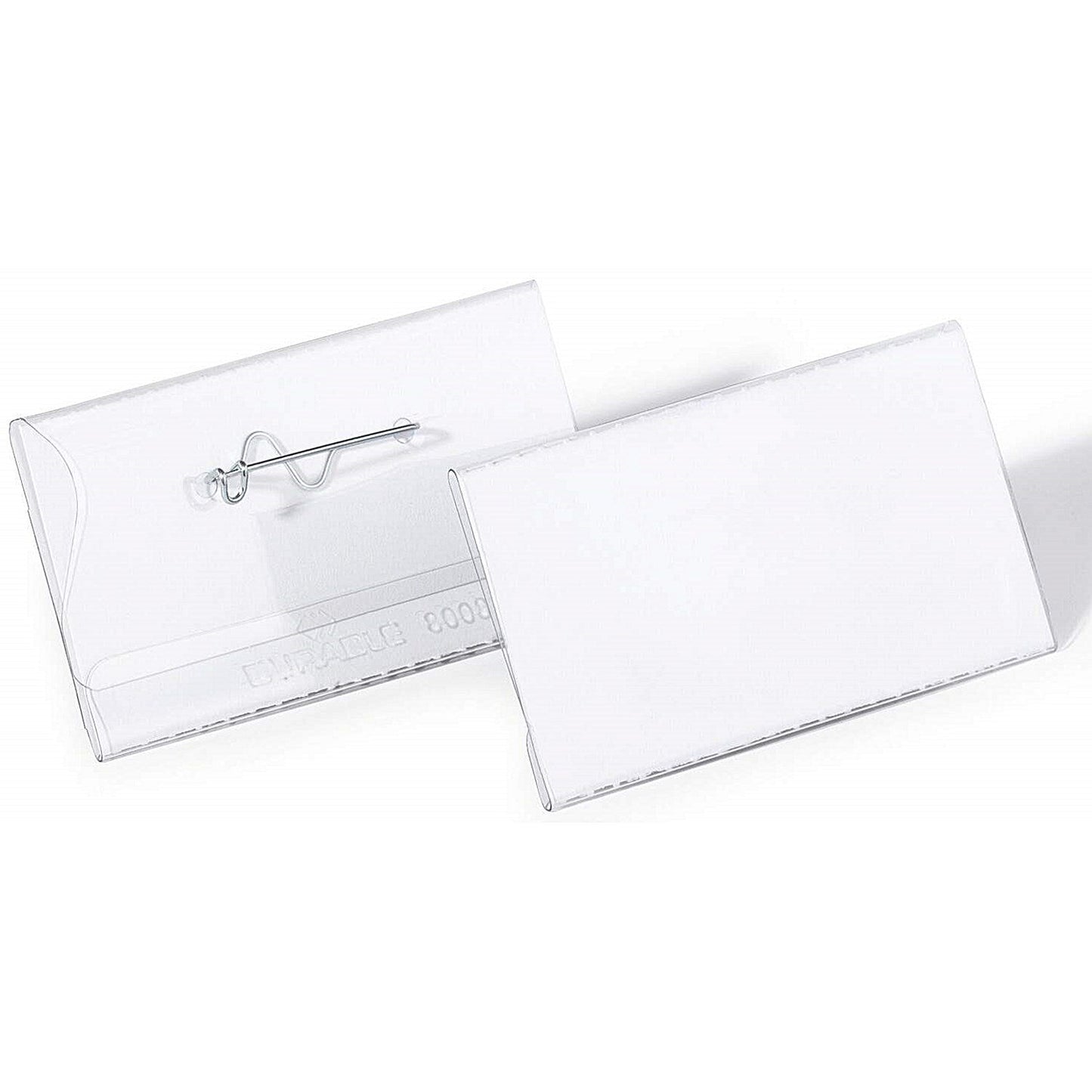 Durable Conference Pin Name Tag Badge Holders and Inserts, 40x75mm, Pack of 100 Easy2Order : 800819