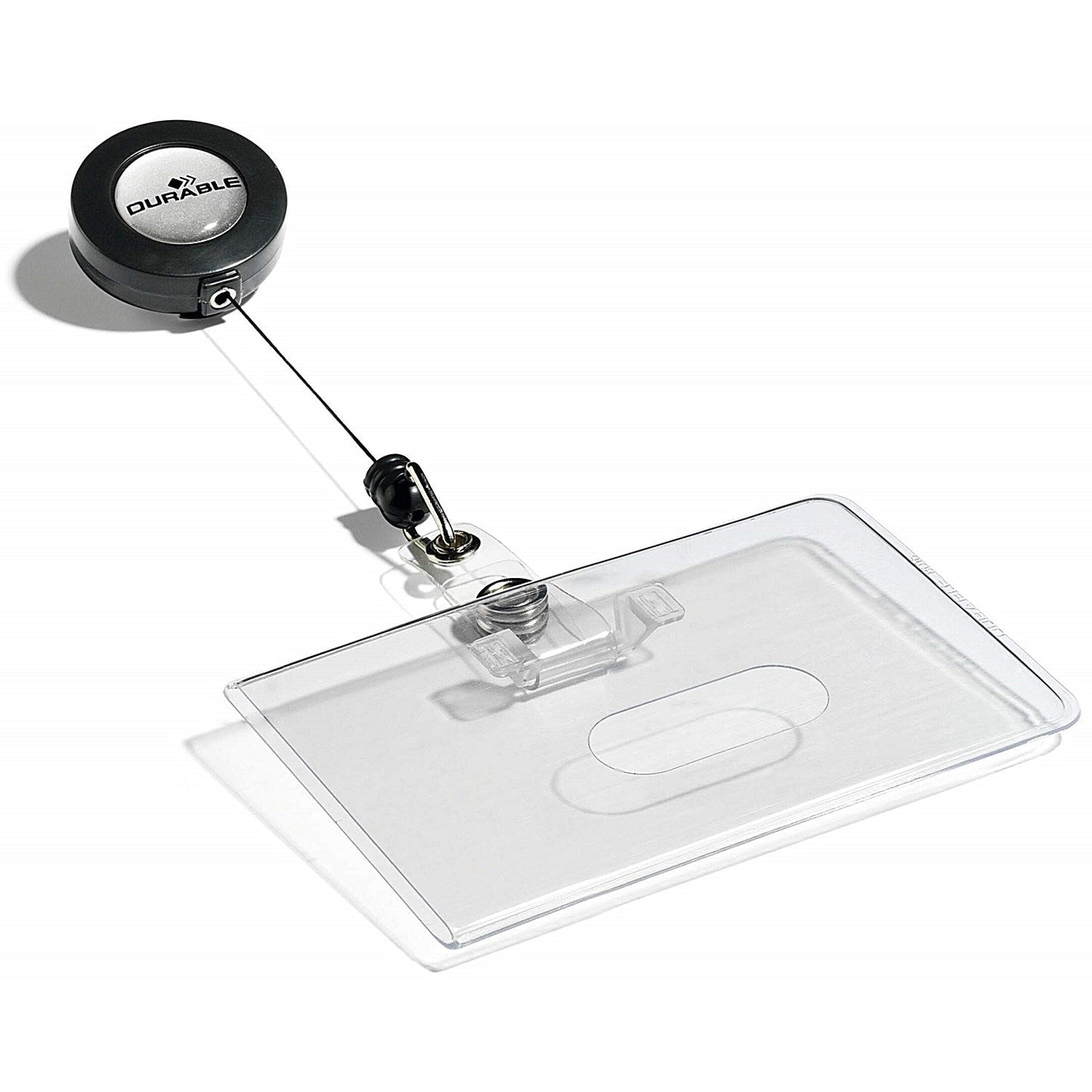 Durable ID Card Cover With Badge Reel, 54 x 87mm, Clear, Pack of 10 Easy2Order : 801619