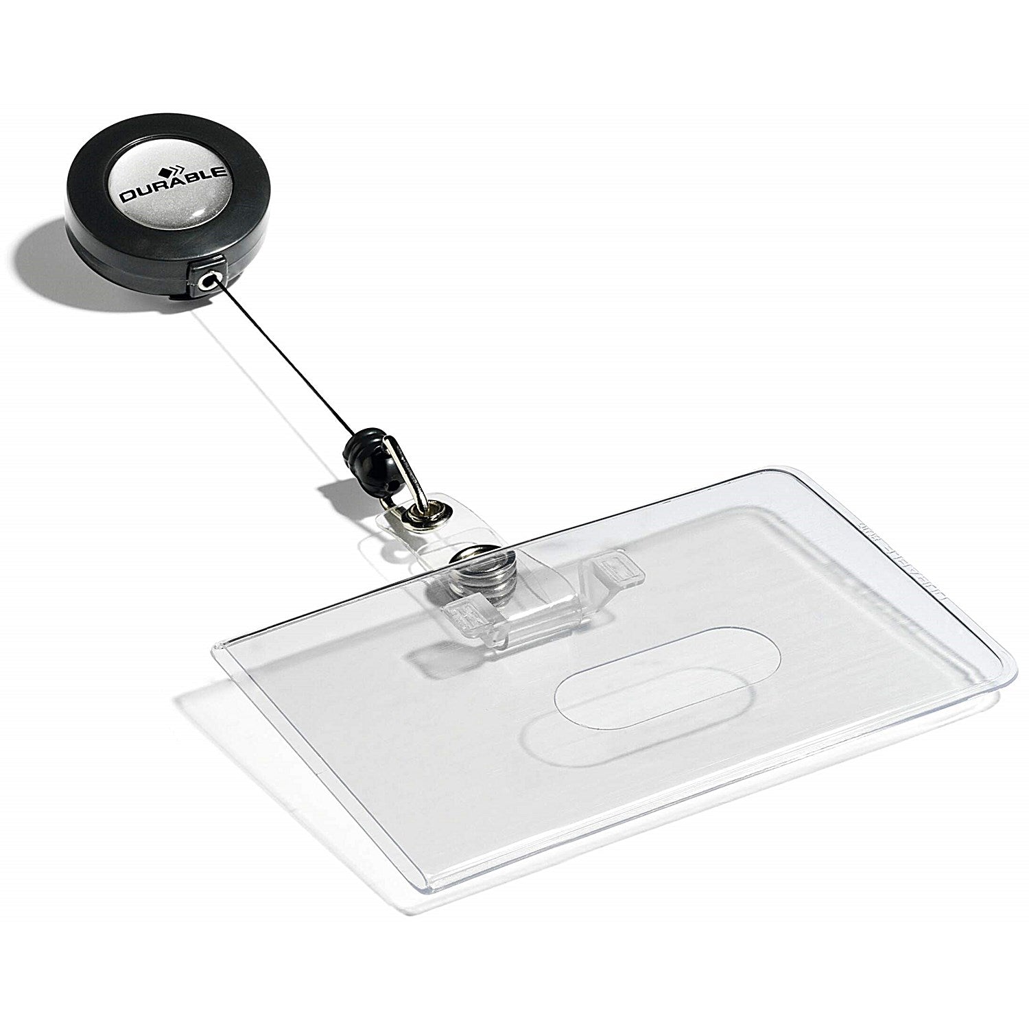 Durable ID Card Cover With Badge Reel, 54 x 87mm, Clear, Pack of 10 Easy2Order : 801619