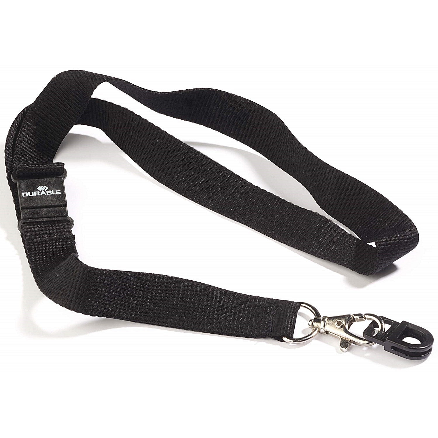 Durable Card Fix Safety-Release Lanyard Name Badge ID Holder, Black, Pack of 10 Easy2Order : 818701