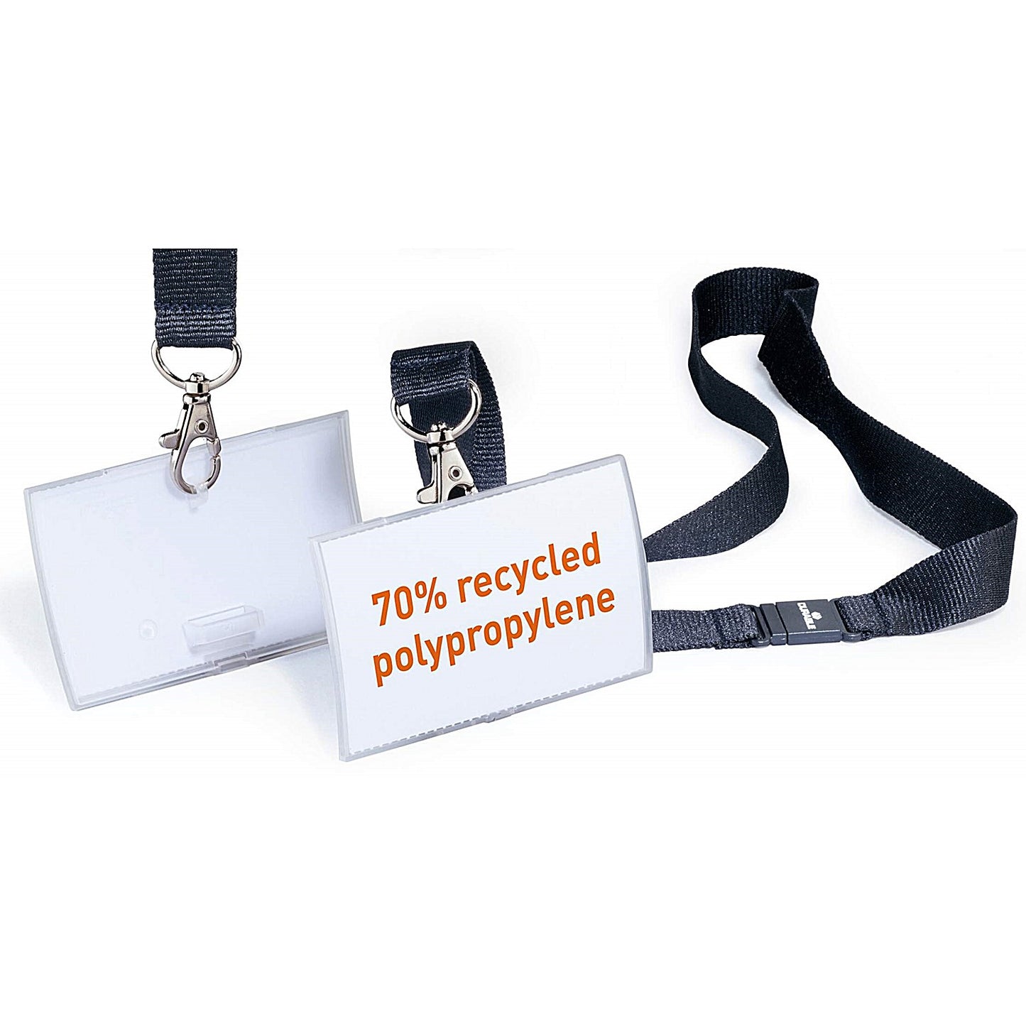 Durable Click Fold Safety-Clip Lanyard Name Badge ID Holders, 54x90mm, Pack of 10