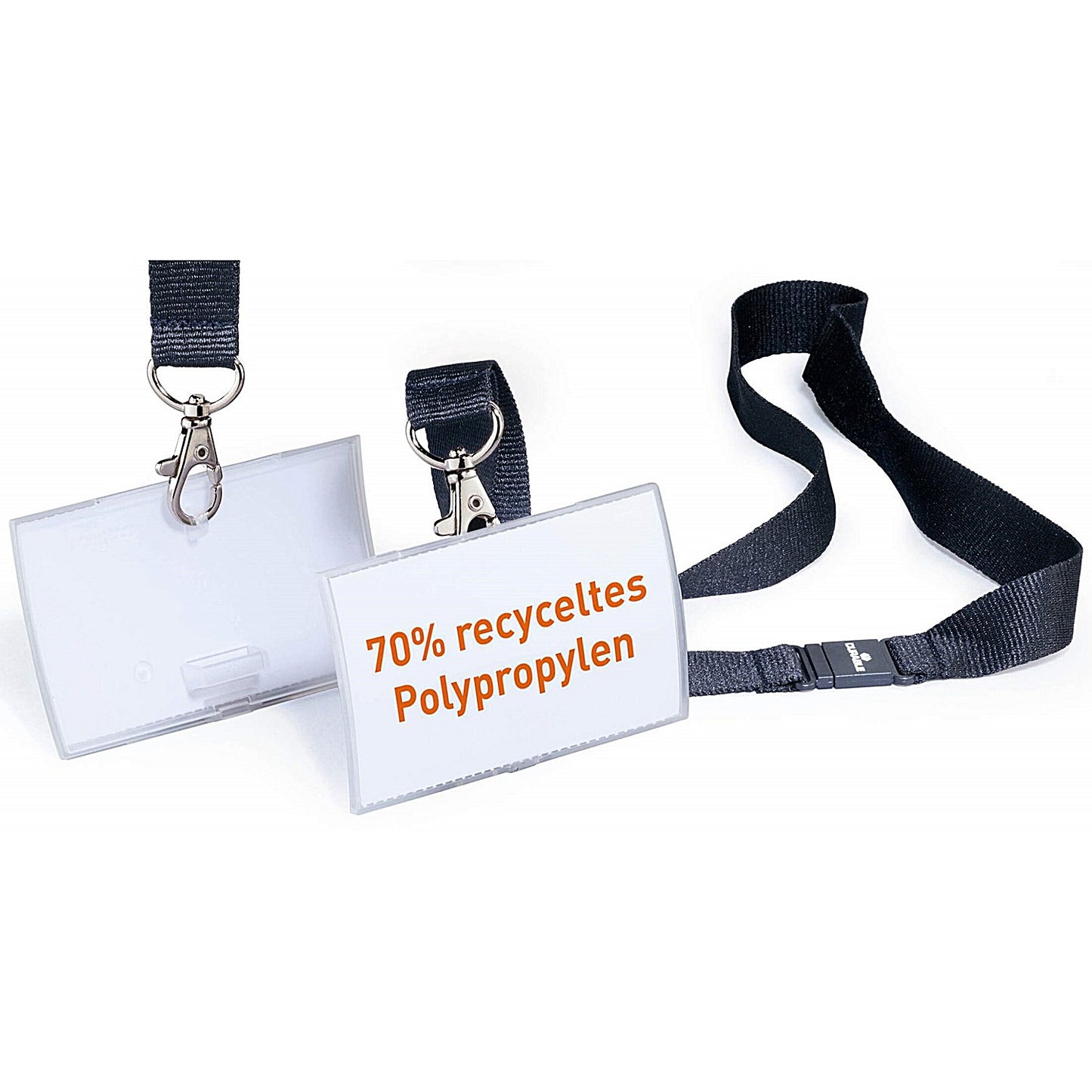Durable Click Fold Safety-Clip Lanyard Name Badge ID Holders, 54x90mm, Pack of 10