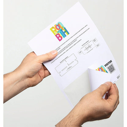 Durable Name Badge ID Card Holders Foldable A4 Printable Sheets, Pack of 100