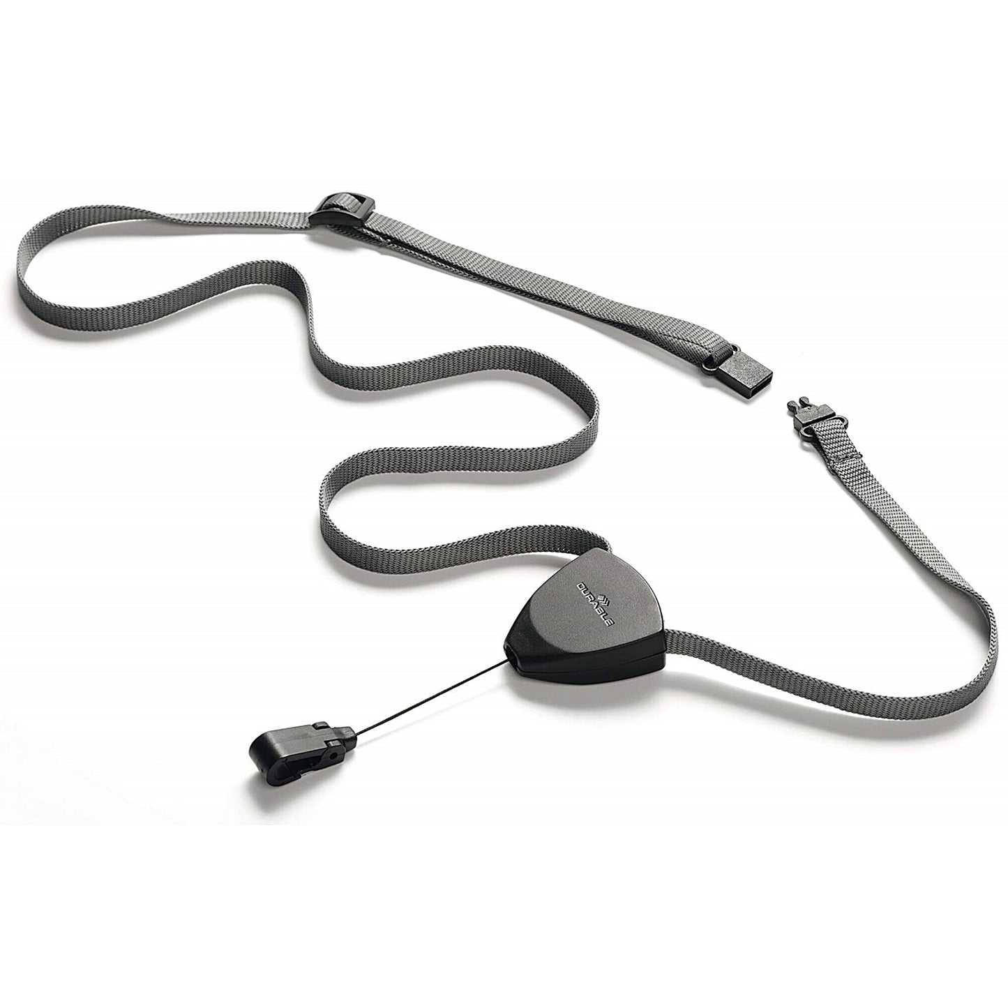 Durable Flex Adjustable Badge Reel and Soft Breakaway Lanyard, Black, Pack of 10