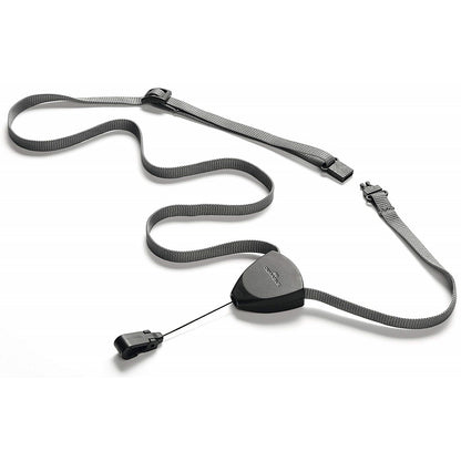 Durable Flex Adjustable Badge Reel and Soft Breakaway Lanyard, Black, Pack of 10