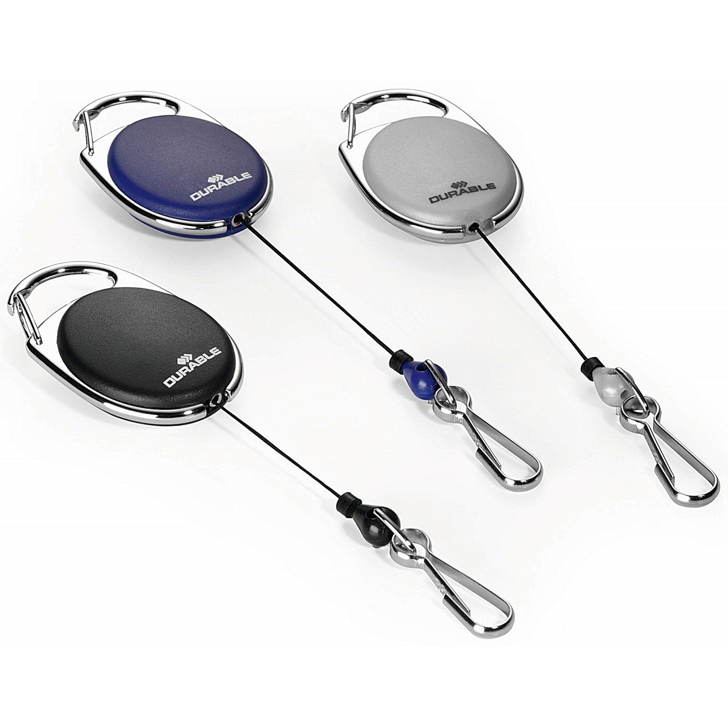 Durable Style Secure Retractable Clip Badge Reel for ID & Keys, Black