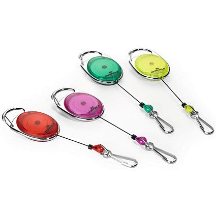 Durable Style Secure Retractable Carabiner Badge Reel for IDs & Keys, Green