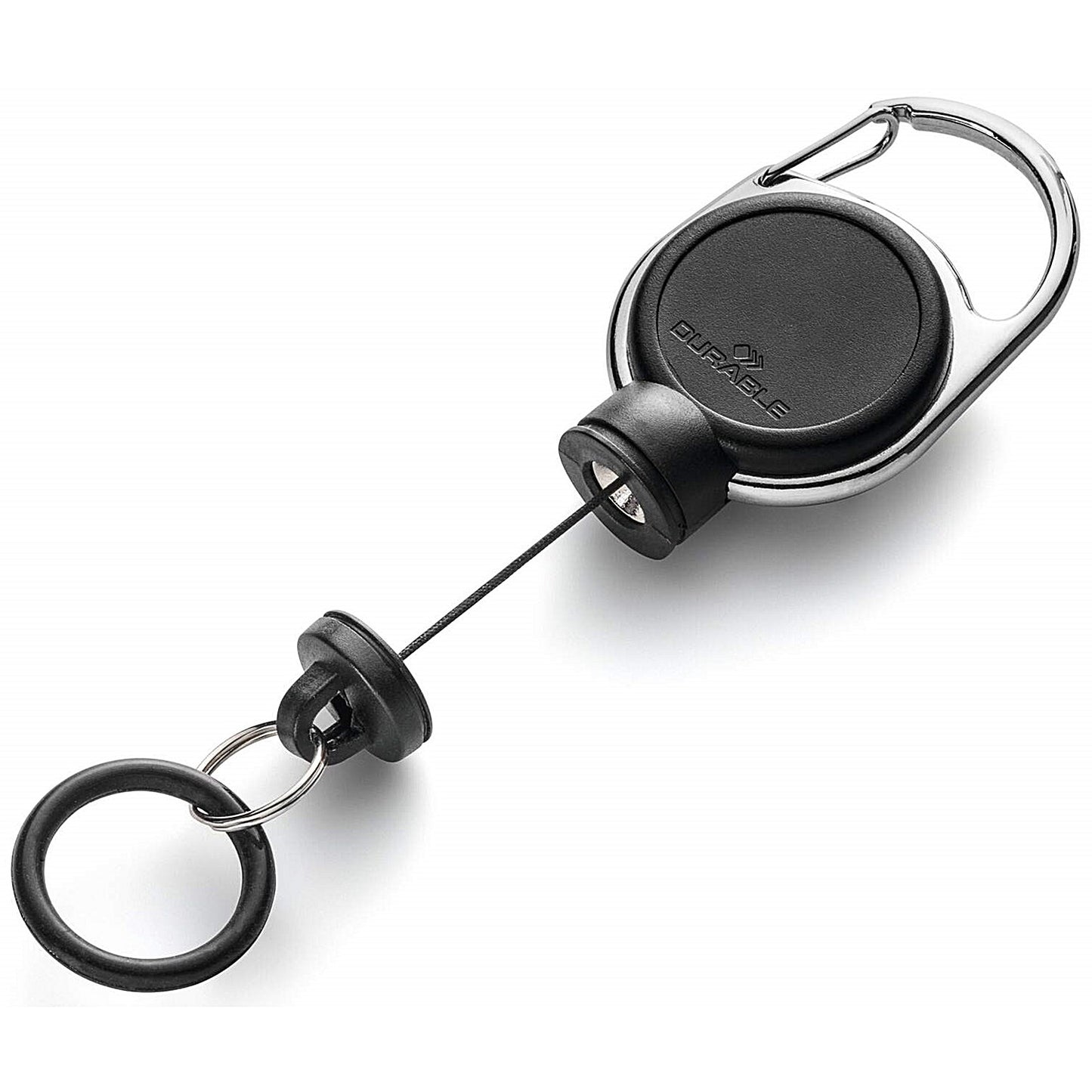 Durable Secure Magnetic Carabiner Badge Reel for Keys & Hand Sanitiser, Black