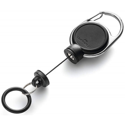 Durable Secure Magnetic Carabiner Badge Reel for Keys & Hand Sanitiser, Black