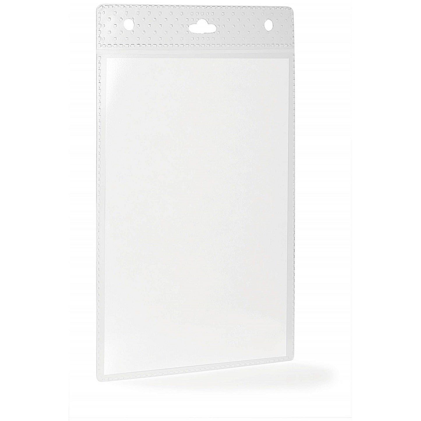 Durable Name Badge ID Card Holders Clear and Punched, Portrait, A6, Pack of 20