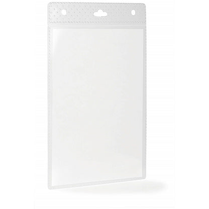 Durable Name Badge ID Card Holders Clear and Punched, Portrait, A6, Pack of 20