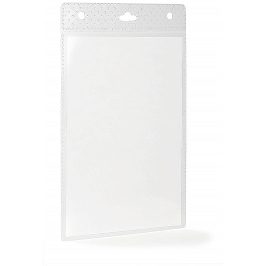 Durable Name Badge ID Card Holders Clear and Punched, Portrait, A6, Pack of 20