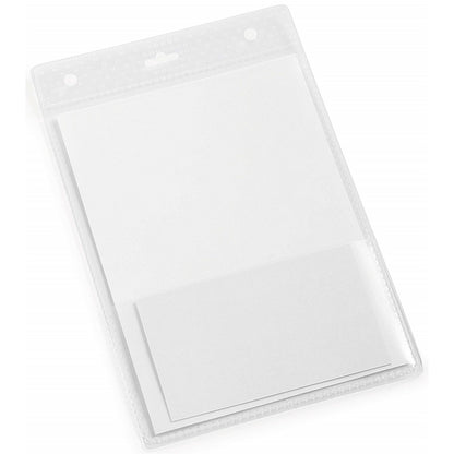 Durable Name Badge ID Card Holders Clear and Punched, Portrait, A6, Pack of 20