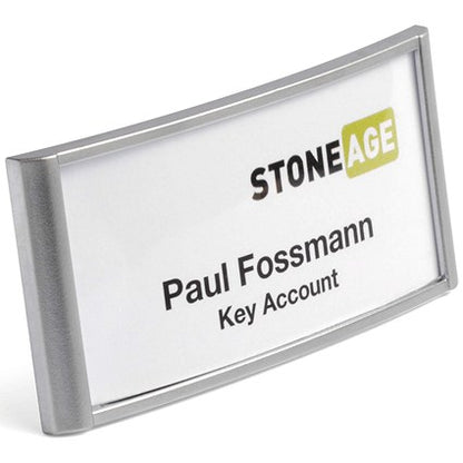 Durable Classic Magnetic Name Tag Badge Holders + Inserts, 30x65mm, Pack of 10