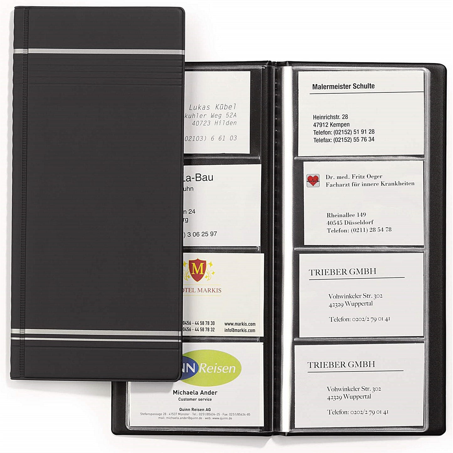 Durable Visifix 96 Business Card Album Pocket Wallet Book, Charcoal