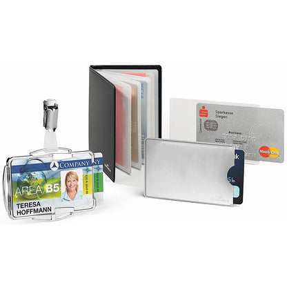 Durable Certified RFID Secure Credit Card Wallet Sleeve, Silver, Pack of 10
