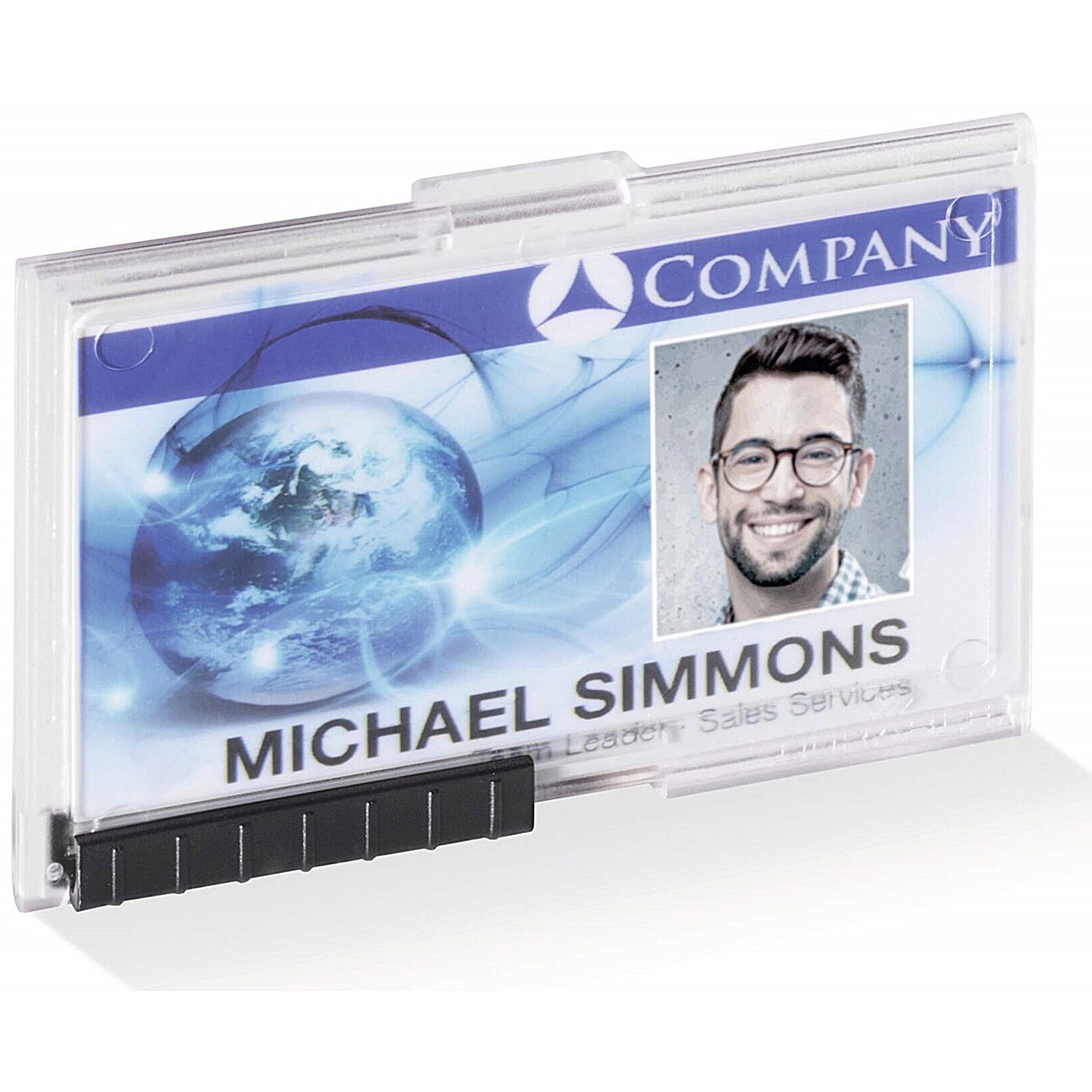 Durable Pushbox Security Pass ID Card Holders, Clear, Pack of 10