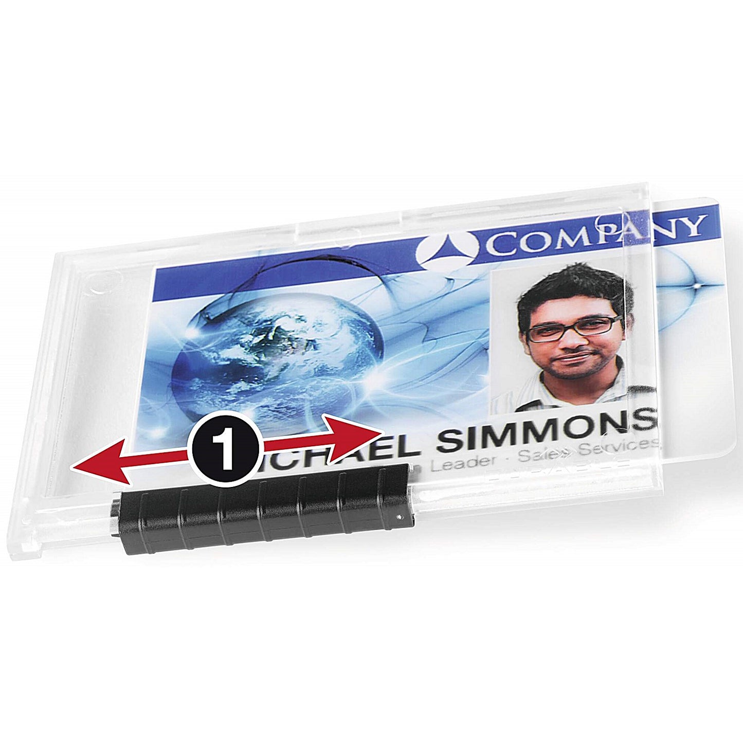 Durable Pushbox Security Pass ID Card Holders, Clear, Pack of 10